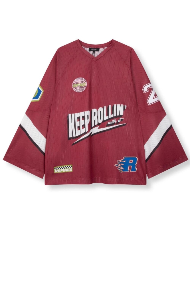 OVERSIZED HOCKEY SHIRT YAEDEN R2505815811 501 BORDEAUX
